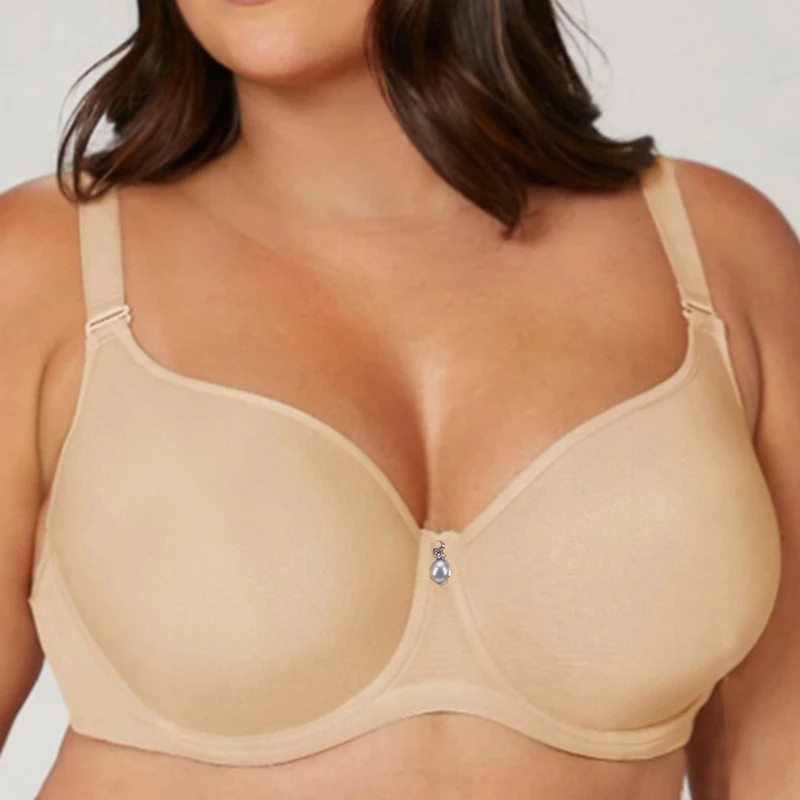 Underwire Bra Padded - บราซัพพอร์ตเตอร์แบบมีโครง ไร้ฟองน้ำ สำหรับสาวพลัสไซส์ ทรงมินิไมเซอร์ แบบเสื้อยืด ไซส์