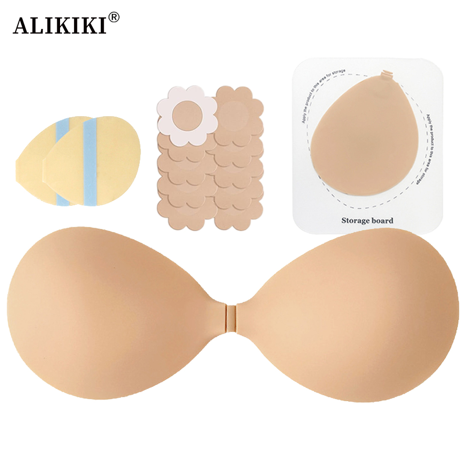 Backless Bra Sticky - บราซิลิโคนยกกระชับหน้าอกแบบติดกาว เปลี่ยนแผ่นกาวได้ บราไร้สาย ไร้สายหลัง แบบซ่อนรูป