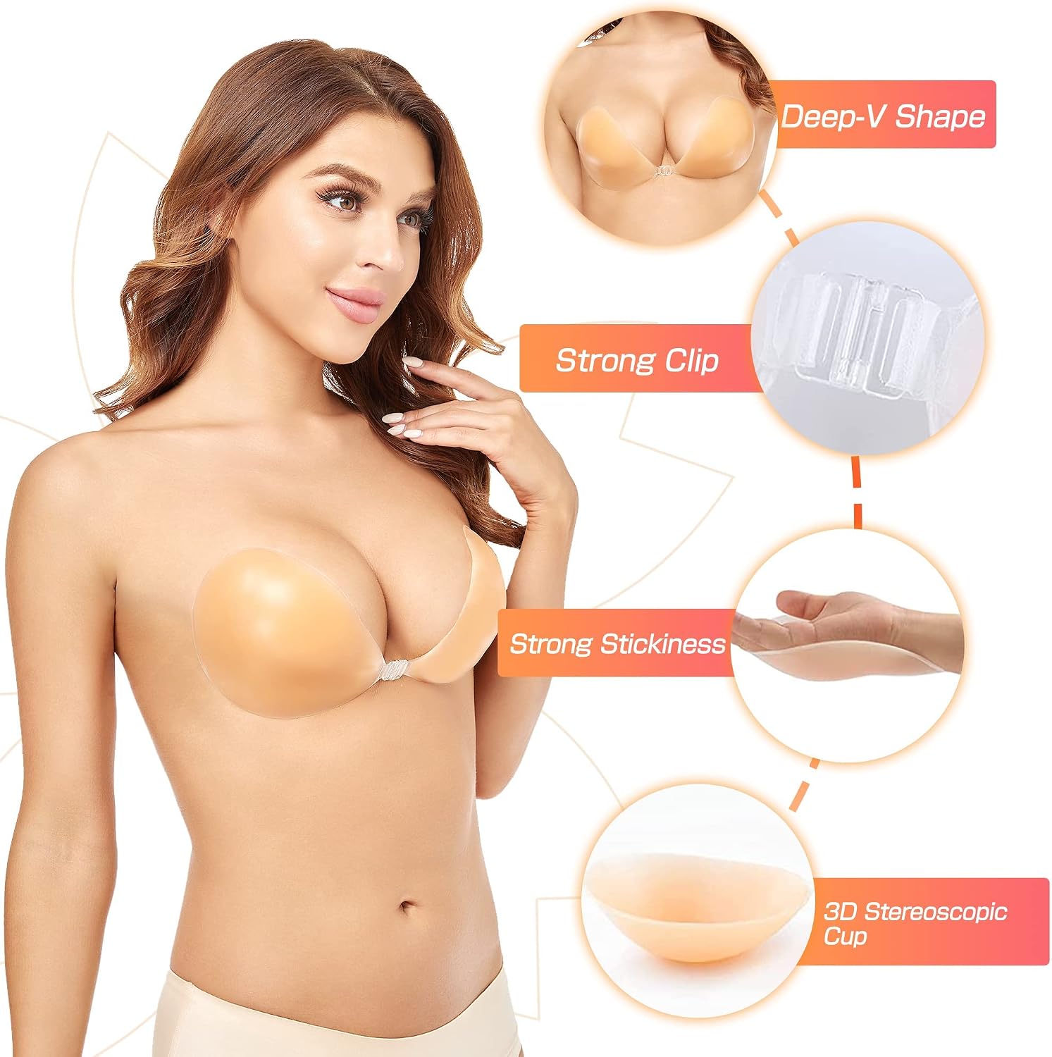 บราซิลิโคนแบบไร้สาย ยกทรงแบบดั - Backless Bra Sticky บทวิจารณ์และราคา