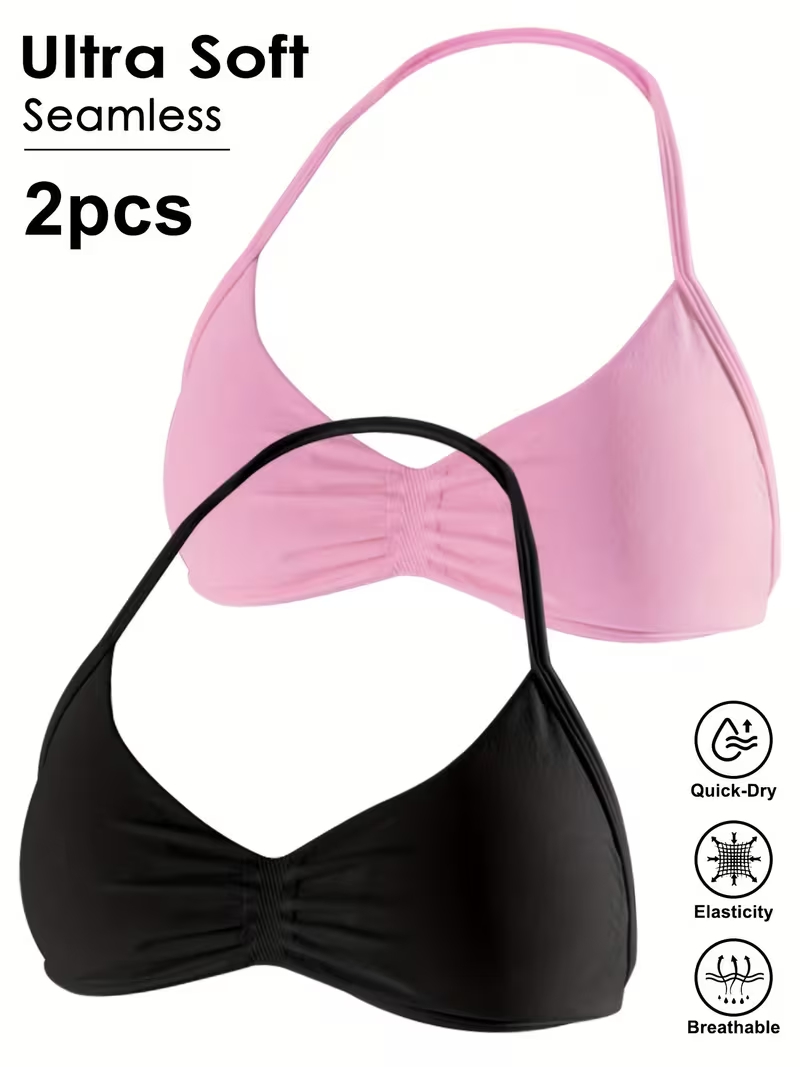 เสื้อครอปออกกำลังกายแบบไร้ตะเข - Sports Bra Racerback บทวิจารณ์และราคา